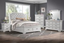 New Classic 00-493W-36N New Classic 00-493W-36N Lyndhurst - 5/0 Queen 6 Piece Bedroom Set (Bed, Dresser, Mirror, Chest, 2 Nightstands) - White