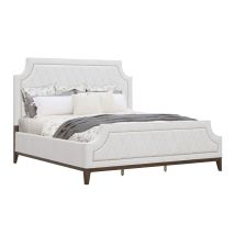 Pulaski Furniture P393-BR-K3 Pulaski Furniture P393-BR-K3 Asher Park - King Upholstered Bed - White / Piano Brown