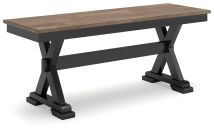 Ashley Furniture D634-00 Wildenauer - Large Dining Room Bench - Brown / Black