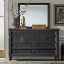 Liberty Furniture 615-BR-ODM Americana Farmhouse - Dresser & Mirror - Black