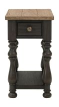 Riverside Furniture 32312 Riverside Furniture 32312 Barrington - 2 Tone Chairside Table - Antique Oak / Matte Black