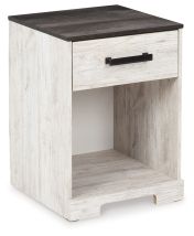 Ashley Furniture EB4121-291 Shawburn - One Drawer Night Stand - Open Cubby - White / Black / Gray