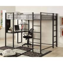 Furniture of America CM-BK1098F Sherman - Full Bed With Workstation - Silver / Gun Metal