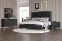 New Classic 00-B1891-35N New Classic 00-B1891-35N Ava - 5/0 Queen 5 Piece Bedroom Set (Bed, Dresser, Mirror, 2 Nightstands) - Black