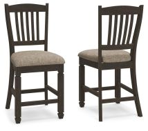 Ashley Furniture D736-124 Tyler Creek - Upholstered Barstool (Set of 2) - Black / Grayish Brown