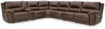Ashley Furniture U71604S9 Ashley Furniture U71604S9 Dunleith - 7-Piece Power Reclining Sectional With LAF And RAF Zero Wall Power Recliners - Chocolate