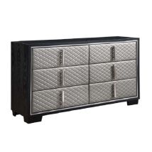 ACME BD01430 Nicola - Dresser - Silver PU & Black Finish