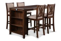 New Classic D3651-60CS-CHY New Classic D3651-60CS-CHY Amy - 5 Piece Counter Dining Set (Table With Storage & 4 Chairs) - Cherry