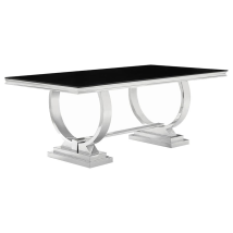 CoasterElevations 107871 Antoine - Rectangular Glass Top Dining Table - Black
