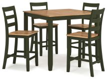 Signature Design by Ashley® D401-223 Gesthaven - Natural / Green - Dining Room Counter Table Set (Set of 5)