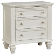 CoasterEssence 201302 Sandy Beach - 3-Drawer Nightstand - Cream White