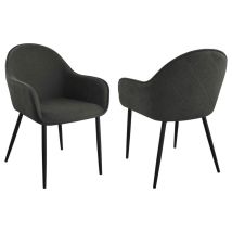 Coaster Fine Furniture 115593 Emma - Fabric Upholstered Dining Arm Chair (Set of 2) - Charcoal