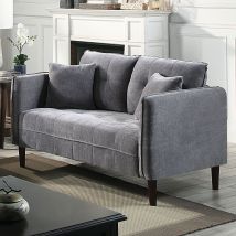 Furniture of America CM6736DG-LV Lynda - Loveseat With Pillows - Dark Gray