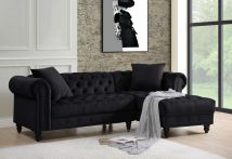 ACME 57320 Adnelis - Sectional Sofa - Black Velvet
