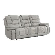 Intercon CY-SF-388DPR-LGR-C Cody - Dual-Power Sofa - Santorini Solana