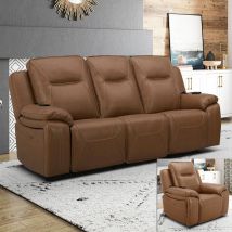 Liberty Furniture 7018BU-UPH-SOREC Liberty Furniture 7018BU-UPH-SOREC Callihan - Sofa & Recliner - York Butternut