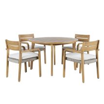 New Classic 60-G6235-D4C Arden - Round Patio Dining Table With 4 Patio Chairs - Natural