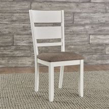 Liberty Furniture 182-C1501S Brook Bay - Slat Back Upholstered Side Chair - Textured White / Carbon Gray