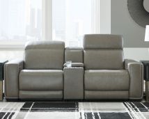 Signature Design by Ashley® U94202/58/57/62 Correze - Gray - Power Loveseat With Console 3 Pc Sectional