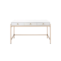 ACME 92695 Ottey - Desk - White High Gloss & Gold - 31"