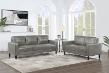 Coaster Fine Furniture 508365-S2 Ruth - 2 Piece Upholstered Track Arm Sofa Set - Gray