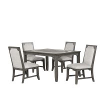 New Classic 40-D1605-D4C Lisbon - Rectangle Dining Table With 4 Chairs - Gray