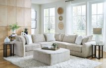 Jackson 2306/63/59/73/28-01 Bucktown - 3 Piece Sectional With Extra Thick Cuddler Seat Cushions And Cocktail Ottoman - Parchment