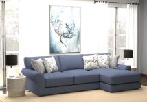 Jackson 4052/63/76/2-23 Cape May - 2 Piece Sofa Chaise With Comfort Coil Seating And 5 Accent Pillows Included (RSF Chaise) - Denim