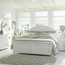 Liberty Furniture 607-BR-QPBDMCN Liberty Furniture 607-BR-QPBDMCN Summer House - 5 Piece Bedroom Set (Queen Panel Bed, Dresser & Mirror, Chest, Nightstand) - Oyster White