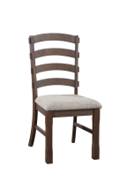 ACME DN00703 Pascaline - Side Chair (Set of 2) - Gray Fabric, Rustic Brown & Oak Finish