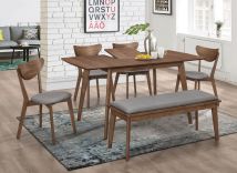 CoasterEveryday 108080-S6 Alfredo - 6 Piece Butterfly Leaf Dining Set - Natural Walnut