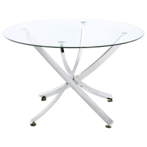 CoasterEveryday 106440 Beckham - Round Glass Top Dining Table - Chrome