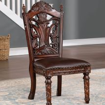 Furniture of America CM3144SC-2PK Canyonville - Side Chair (Set of 2) - Brown Cherry / Dark Brown