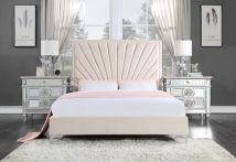 ACME BD00956EK Faiz - Eastern King Bed - Beige Velvet