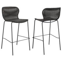 CoasterEssence 192040 Mckinley - Faux Rattan Metal Bar Chair (Set of 2) - Brown