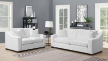 CoasterElevations 509891-S2 Ashlyn - 2 Piece Upholstered Sloped Arm Sofa Set - White