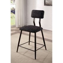 Furniture of America CM3789BK-PC-2PK Dicarda - Counter Height Chair (Set of 2) - Black / Distressed Dark Oak