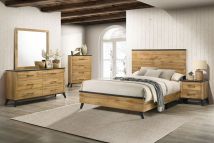 Coaster Fine Furniture 225001KE-S5 Kaywood - 5 Piece Eastern King Bedroom Set - Natural Pine