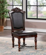 Furniture of America CM3147SC-2PK Picardy - Side Chair (Set of 2) - Brown Cherry / Black
