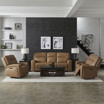 Liberty Furniture 7009BU-UPH-SOLOREC Liberty Furniture 7009BU-UPH-SOLOREC Bennett - Sofa With Loveseat & Recliner - Butternut