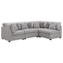 CoasterElevations 551511-S4B Cambria - 4 Piece Upholstered Modular Sectional Sofa - Gray