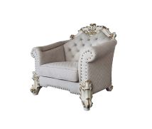 ACME LV01331 Vendom II - Chair - Two Tone Ivory Fabric & Antique Pearl Finish
