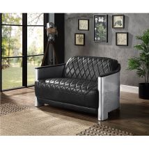 ACME LV01983 Sedna - Loveseat - Black & Aluminum