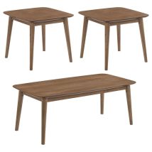 CoasterEssence 753524 Radley - 3 Piece Rectangular Coffee Table Set - Natural Walnut