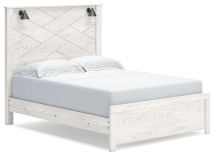 Ashley Furniture B1190B7 Gerridan - Queen Panel Bed With Sconces - White