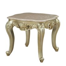 ACME 82442 Gorsedd - End Table - Marble & Antique White