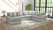 Jackson 3480/75/30/72-18 Jackson 3480/75/30/72-18 Titan - 3 Piece Sectional With Comfort Coil Seating And 9 Included Accent Pillows (Left Side Facing Chaise) - Moonstruck