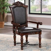 Furniture of America CM3147AC-2PK Picardy - Arm Chair (Set of 2) - Brown Cherry / Black