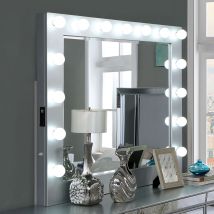 Furniture of America CM7417SV-M Belladonna - Mirror With USB, Power Light - Silver