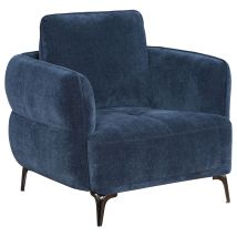 Coaster Fine Furniture 509043 Lively - Chenille Upholstered Modern Track Arm Chair - Blue